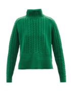 See By Chlo - High-neck Cable-knit Sweater - Womens - Green