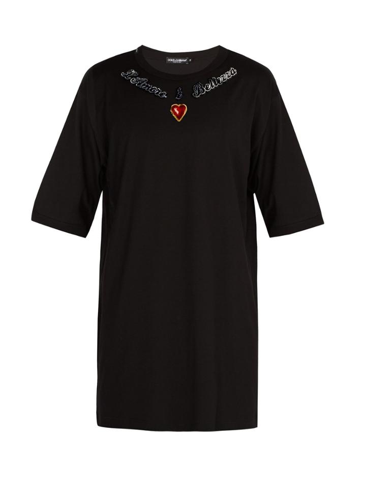 Dolce & Gabbana L'amore E Bellezza Appliqu Cotton T-shirt