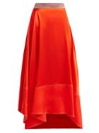 Matchesfashion.com Roksanda - Shona Asymmetric Satin Skirt - Womens - Orange Multi