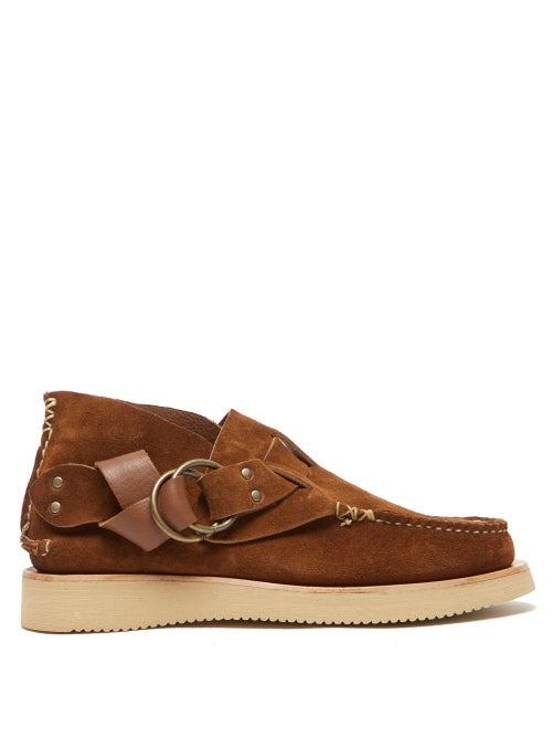 Matchesfashion.com Yuketen - Ring Suede Mocassin Boots - Mens - Snuff