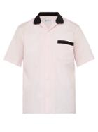 Matchesfashion.com Cobra S.c. - Corduroy Trimmed Cotton Poplin Bowling Shirt - Mens - Pink