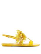 Matchesfashion.com Prada - Sequinned Leather Slingback Sandals - Womens - Yellow