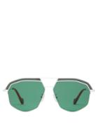 Matchesfashion.com Loewe - Geometric Aviator Sunglasses - Womens - White