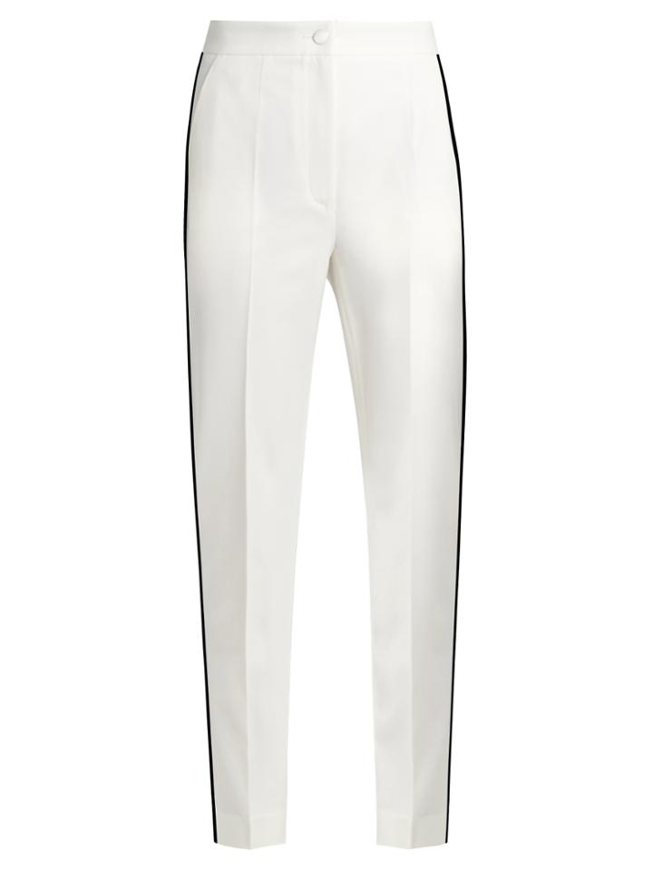 Dolce & Gabbana High-rise Straight-leg Wool-blend Trousers