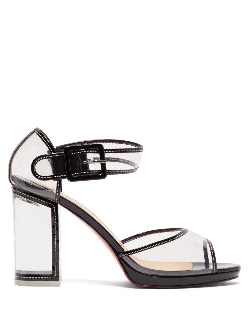 Matchesfashion.com Christian Louboutin - Barbaclara 100 Patent Leather And Pvc Sandals - Womens - Black