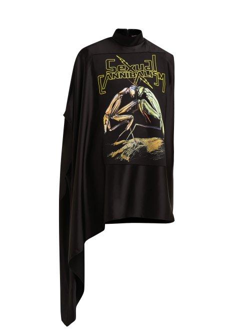 Matchesfashion.com Christopher Kane - Sexual Cannibalism Satin Mini Dress - Womens - Black Multi