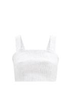 Matchesfashion.com Casa Raki - Luli Tie-back Striped Organic-linen Cropped Top - Womens - Black Stripe