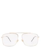 Matchesfashion.com Dior Homme Sunglasses - Square Frame Metal Glasses - Mens - Gold