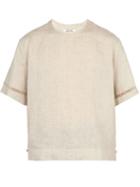 Matchesfashion.com Hecho - Deshilado Embroidered Linen T Shirt - Mens - Beige