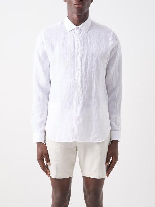 Orlebar Brown - Giles Linen Shirt - Mens - White