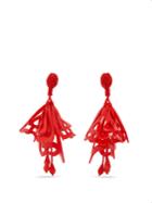 Oscar De La Renta Large Impatiens Clip-on Earrings