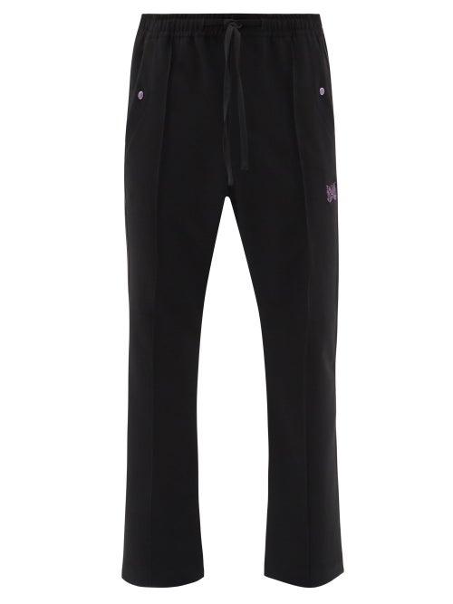 Matchesfashion.com Needles - Butterfly-embroidered Flared Trousers - Mens - Black