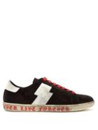 Matchesfashion.com Amiri - Viper Leather Trimmed Suede Trainers - Mens - Black White