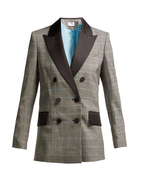 Matchesfashion.com Racil - Audrey Double Breasted Check Wool Blazer - Womens - Grey Multi
