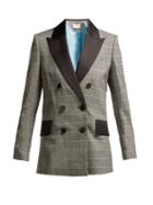 Matchesfashion.com Racil - Audrey Double Breasted Check Wool Blazer - Womens - Grey Multi