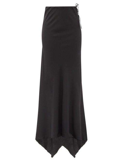 Matchesfashion.com Ann Demeulemeester - Asymmetric Wool-blend Twill Maxi Skirt - Womens - Black