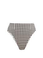 Matchesfashion.com Haight - High-rise Checked Bikini Briefs - Womens - Black White