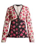 Matchesfashion.com Proenza Schouler - Floral Print V Neck Blouse - Womens - Black Pink