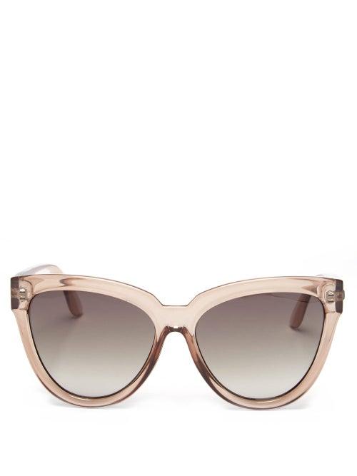 Matchesfashion.com Le Specs - Liar Lair Oversized Cat-eye Sunglasses - Womens - Nude