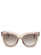 Matchesfashion.com Le Specs - Liar Lair Oversized Cat-eye Sunglasses - Womens - Nude