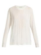 Matchesfashion.com Frances De Lourdes - Marlon Round Neck Cashmere And Silk Blend T Shirt - Womens - Ivory