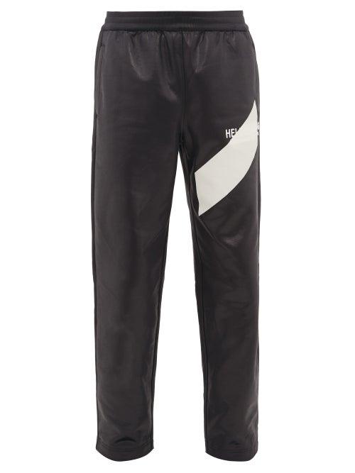 Matchesfashion.com Helmut Lang - Logo-embroidered Coated Jersey Track Pants - Mens - Black
