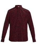 Matchesfashion.com Saint Laurent - Polka Dot Silk Shirt - Mens - Black Red