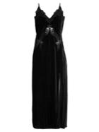 Jonathan Simkhai V-neck Lace-trimmed Velvet Dress