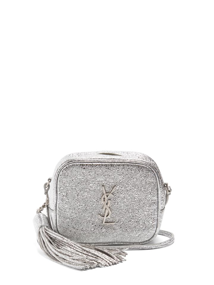 Saint Laurent Monogram Blogger Crackled-leather Cross-body Bag