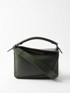 Loewe - Puzzle Small Leather Cross-body Bag - Womens - Khaki