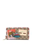 Matchesfashion.com Gucci - Gg Supreme Logo And Spaceship Patch Wallet - Mens - Brown Multi