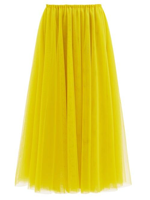 Raey - Tutu Tulle Midi Skirt - Womens - Yellow