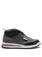 Mens Shoes Thom Browne - Rugby Canvas High-top Trainers - Mens - Black Grey