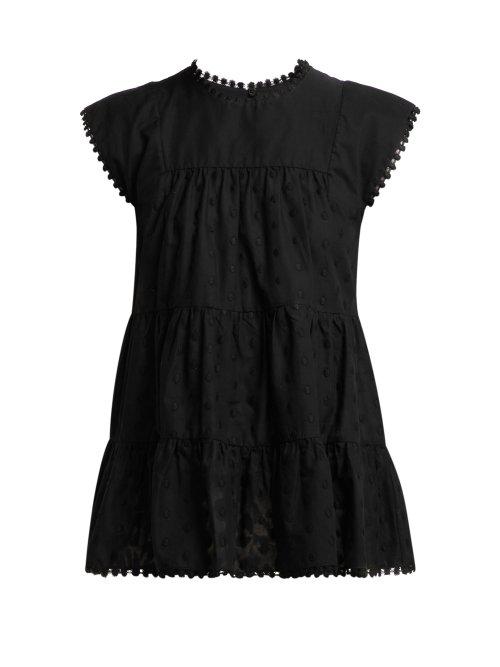 Matchesfashion.com See By Chlo - Polka Dot Tiered Cotton Blouse - Womens - Black