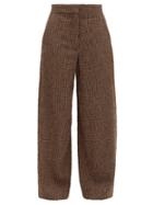 Matchesfashion.com Raey - Elasticated Back Wide Leg Textured Tweed Trousers - Womens - Brown Multi