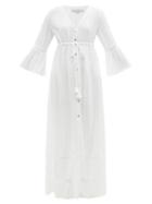 Ladies Beachwear Heidi Klein - Lace-insert Pliss Voile Maxi Dress - Womens - White