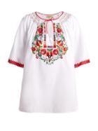 Matchesfashion.com Muzungu Sisters - Eva Embroidered Cotton Top - Womens - White Multi