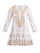 Juliet Dunn Metallic Embroidered Cotton Kaftan