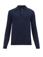 Matchesfashion.com De Bonne Facture - Alpaca And Wool Blend Polo Shirt - Mens - Blue