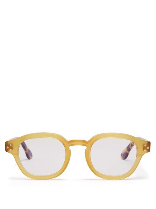 Matchesfashion.com Cutler And Gross - Round Frame Glasses - Mens - Yellow
