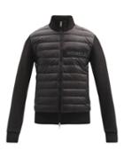Matchesfashion.com Moncler - Zip-through Down Quilted Jersey Cardigan - Mens - Black