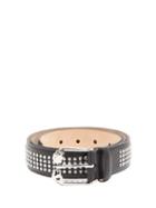 Matchesfashion.com Alexander Mcqueen - Skull Buckle & Studded Leather Belt - Mens - Black