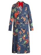 Diane Von Furstenberg Ampre-print Double-breasted Silk Coat