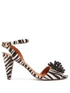 Matchesfashion.com Osman - Mae Zebra Calf Hair Sandals - Womens - Black White