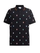 Matchesfashion.com Burberry - Elmsley Logo-embroidered Cotton Polo Shirt - Mens - Black Multi