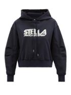 Ladies Rtw Stella Mccartney - Logo-print Neoprene Hooded Sweatshirt - Womens - Navy