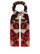 Matchesfashion.com Alexander Mcqueen - Butterfly Print Modal And Wool Blend Scarf - Womens - Red