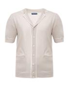 Matchesfashion.com Frescobol Carioca - Cropped-sleeve Cotton-blend Cardigan - Mens - Beige