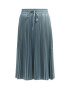 Matchesfashion.com Redvalentino - Pleated Technical Satin Midi Skirt - Womens - Light Blue