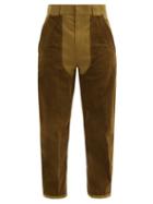 Matchesfashion.com Haider Ackermann - Corduroy-panel Cropped Cotton-canvas Trousers - Mens - Beige